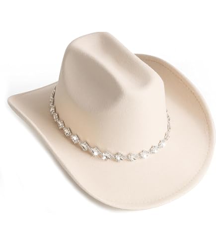 Cowgirl Hat Pinched Wide Brim Rhinestone Tassel Adjustable Diamond Rhinestone Fringe Cowboy Hat, Rhinestone Cowgirl Hat  main image 2