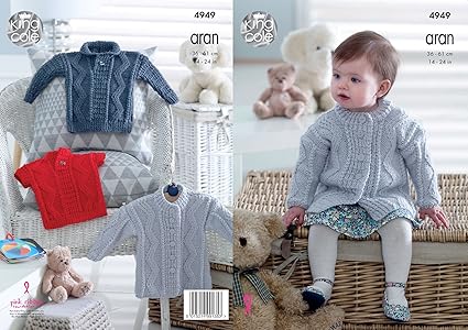 Amazon Com King Cole Baby Aran Knitting Pattern For Cable