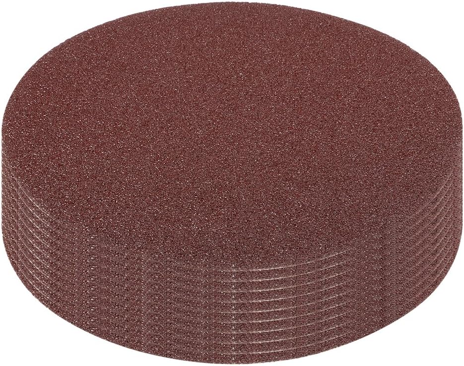 uxcell 10Pcs 7 Inch Hook and Loop Sanding Disc 40 Grits Flocking