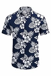 COOFANDY Mens Short Sleeve Hawaiian Shirts Summer