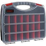 Portable Storage Case with Secure Locks and 23 Adjustable Compartments for Hardware, Screws, Bolts, Nuts, Nails, Beads, Jewel