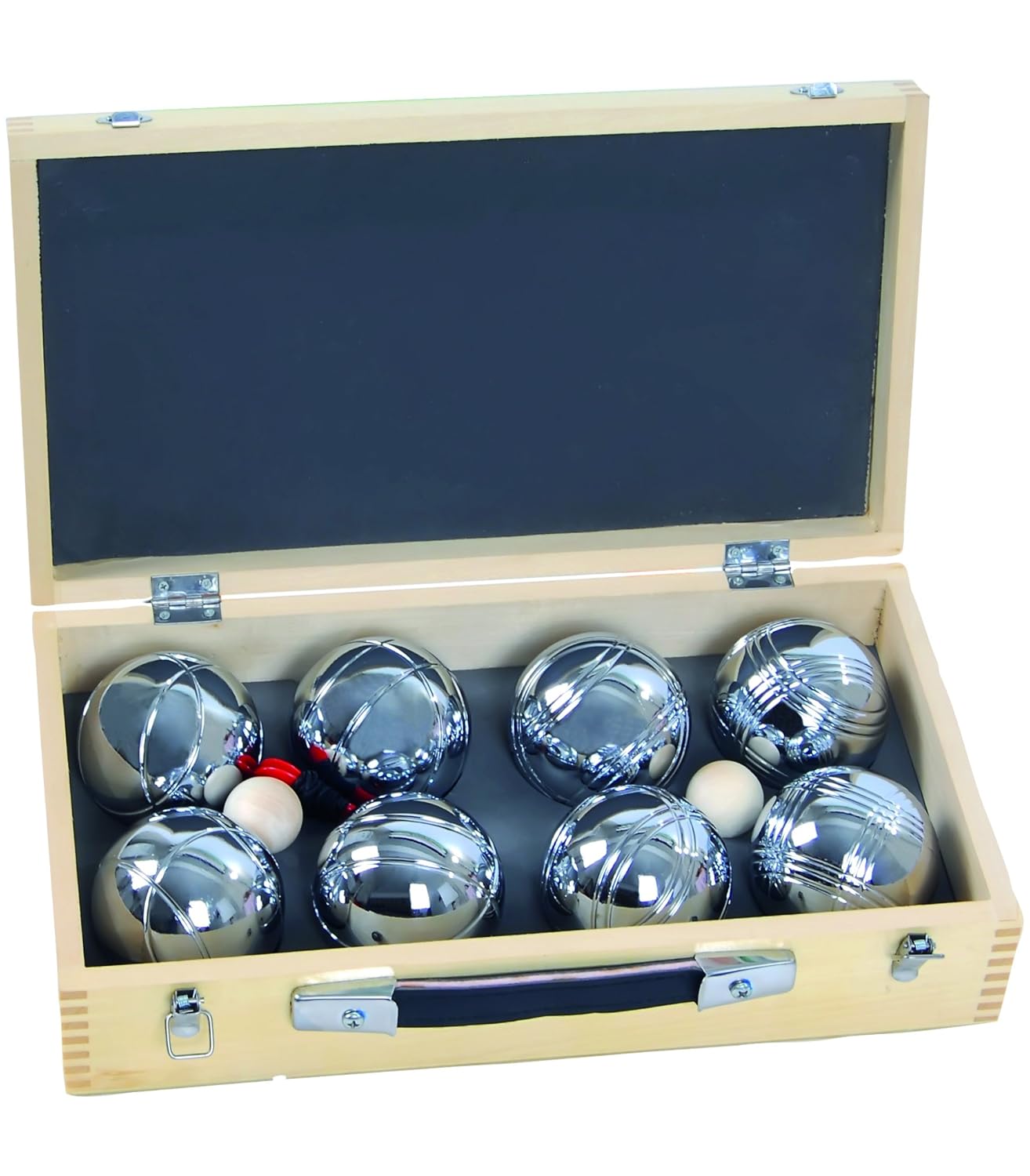 Blinky Petanque Balls Wooden Box, Set 2 x 4; 8 Pieces, 720 gr, Beige Amazon.co.uk Sports