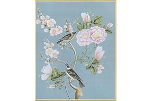 Joybohoo Cross Stitch Kits Stamped Full Range of Embroidery Starter Kits for Beginners DIY 11CT 3 Strands -Golden Sparrow Welcoming Spring(Printed) 23.6x28.3 inches