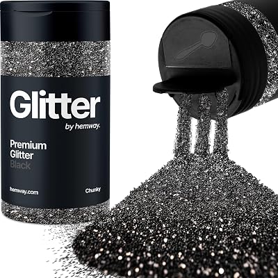 Hemway Black Glitter Shaker 130g Chunky Metallic Flake Resin Epoxy Crafts