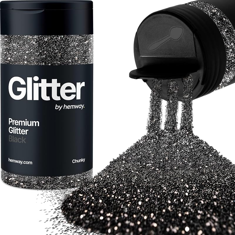 Hemway Black Glitter Shaker 130g Chunky Metallic Flake Resin Epoxy Crafts