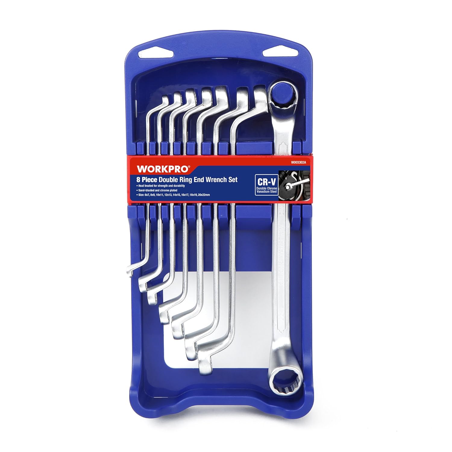 WORKPRO Offset Wrench Set Double Box End Metric CrV DIN Standard 8