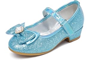 Furdeour Girls Dress Shoes Mary Jane Wedding Flower Bridesmaids Heels Glitter Princess Shoes for Kids Toddler