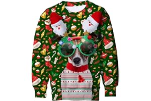 TUPOMAS Kids Ugly Christmas Sweater Boys Girls Xmas Sweatshirt Children Funny Fleece Tshirt 4-16 Years