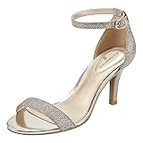 Bandolino Women's Madia Heeled Sandal, Gold, 7