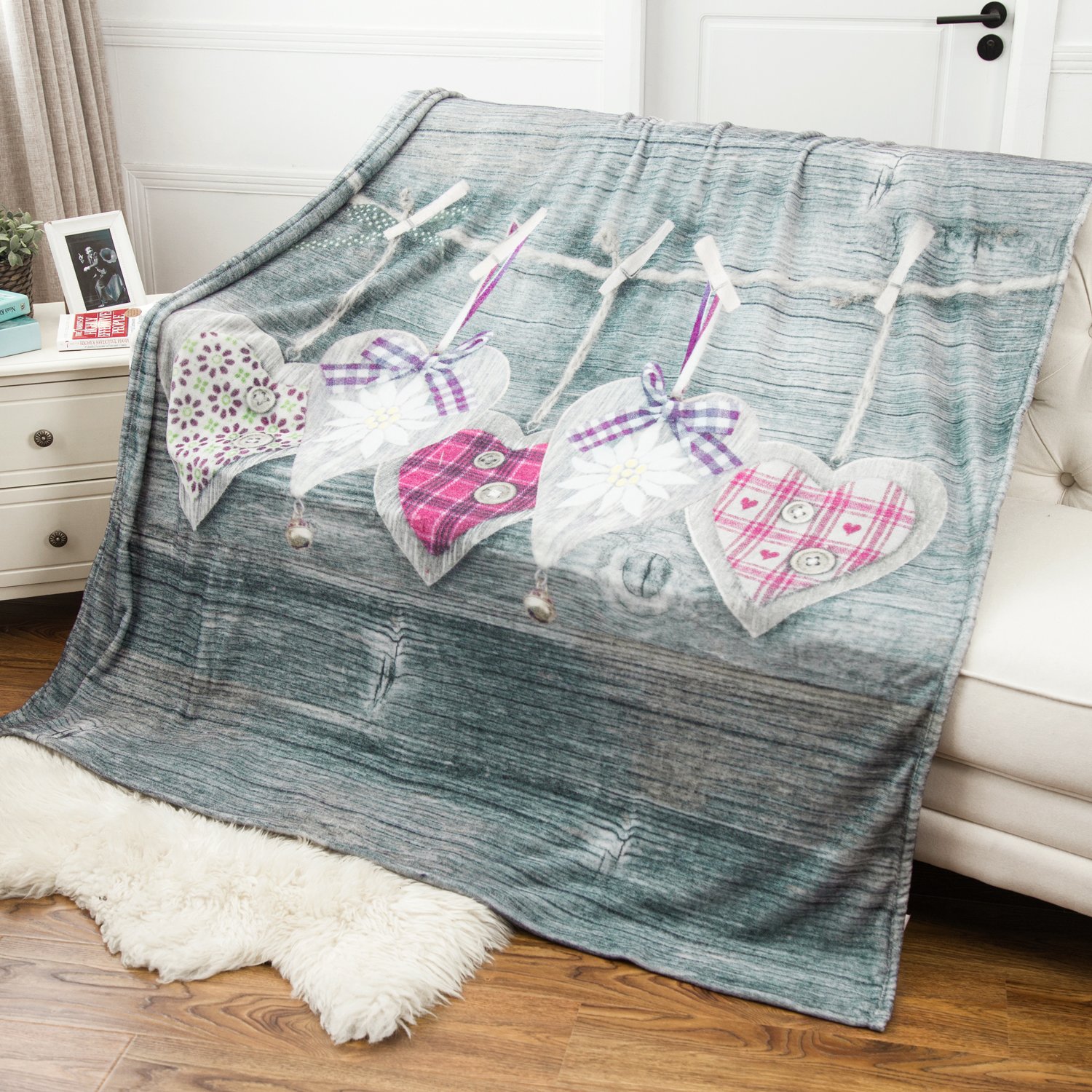 Printed Flannel Throw Blanket \