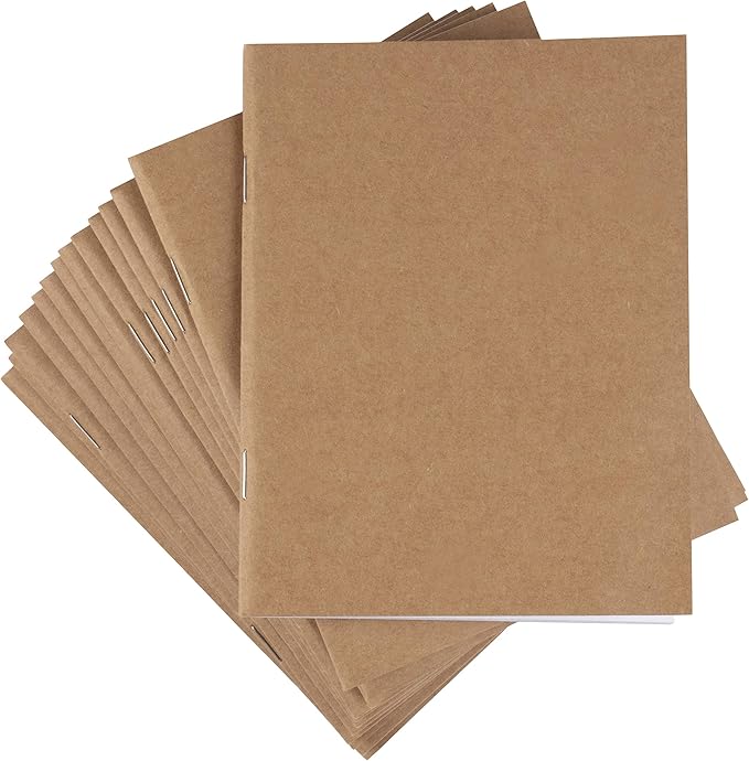 Paper Junkie Kraft Notebooks (48Pack) Notebook Journals, Pocket Journals for Travelers