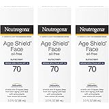 Neutrogena Age Shield Anti-Oxidant Face Lotion Sunscreen with Broad Spectrum SPF 70, Oil-Free & Non-Comedogenic Moisturizing