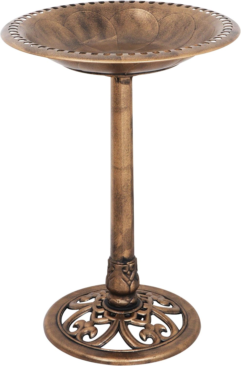 Galapagoz Antique Bird Bath Copper Effect Garden Vintage Yard Backyard Art Garden