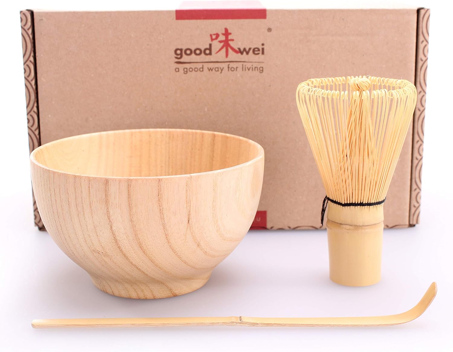 Japanese Matcha Set Boku Wooden Matcha Bowl with Bamboo Whisk and