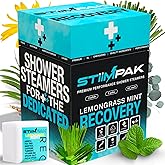 Shower Steamers for Sinus Relief | Recovery | XXL 80g Cold & Flu, Allergies, Post-Workout | Eucalyptus, Tea Tree, Turmeric, Arnica, Caffeine, Menthol | Extra Strength Aromatherapy | STiiMPAK (8 Pack)