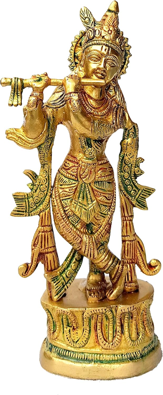 Buy StonKraft - Brass Krishna Murti Idol Statue Sculpture Online at Low