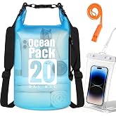 TILYMOL Waterproof Dry Bag Backpack for Kayaking, paddle boarding - 20L | Floating Lightweight Bag with Water Proof Phone Pouch for Kayaking, Paddle Boarding, Boating, Fishing, Swimming