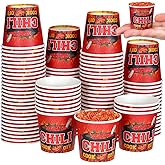 Teenyyou Chili Cook off Tasting Cups mini Chili Portion Paper Disposable Food Sample Cups for Competition Mexican Party cooking Supplies(4 oz,100)