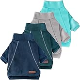 BAOBICUTE 4 Pack Fleece Dog Sweater Clothes for Small Dogs Girls Boys Pullover Turtleneck Dog Sweatshirt Coat Winter Soft and Warm Pet Puppy Sweater Clothes for Cold Weather Spring Autumn Christmas