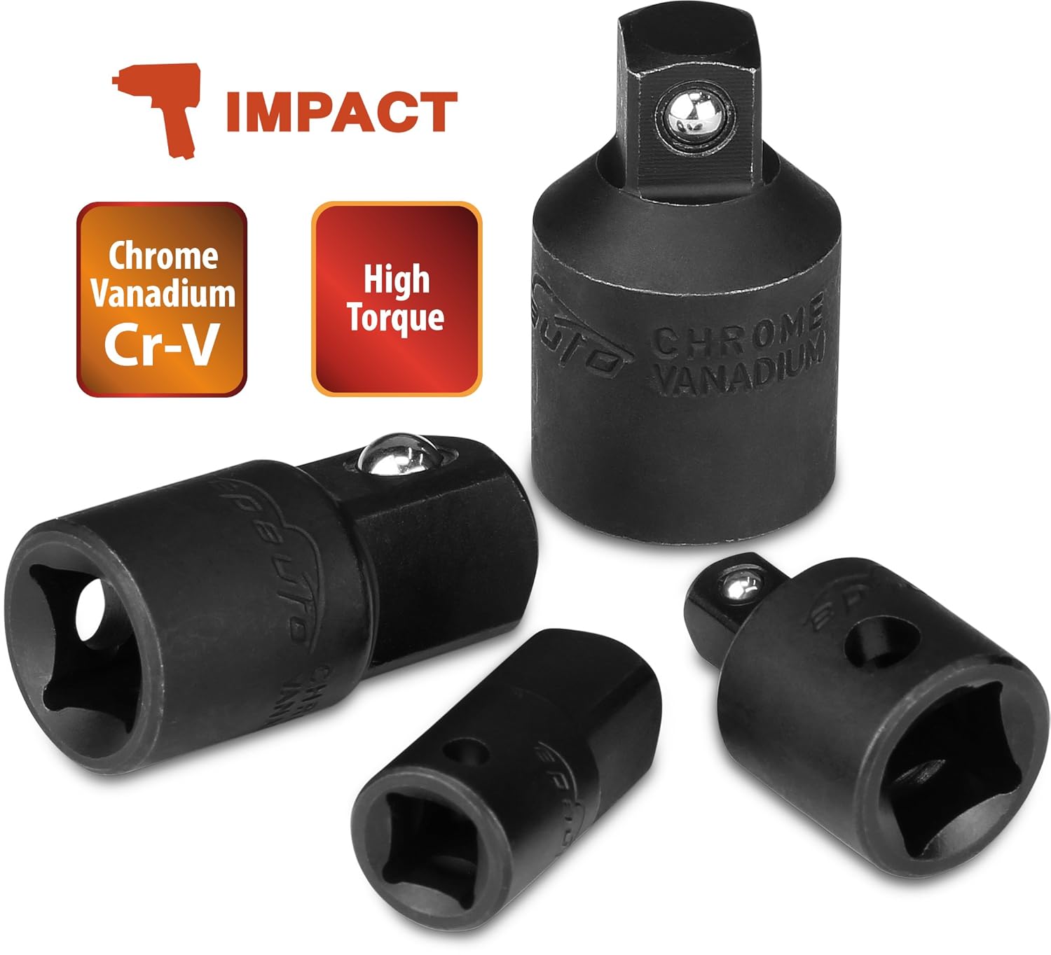 4 Pieces - EPAuto Impact Socket Adapter and Reducer Set, Cr-V: Industrial & Scientific