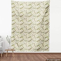 Ambesonne Botany Fabric by The Yard, Fern Leaves