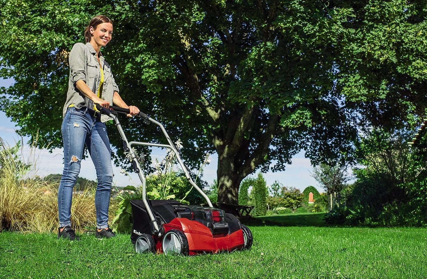 Einhell Akku-Vertikutierer-Lüfter GE-SC 35/1 Li Power X-Change (2X 18V, 35 cm Arbeitsbreite, bis 9 mm Arbeitstiefe, Brushless, ohne Akkus und Ladegeräte) 3