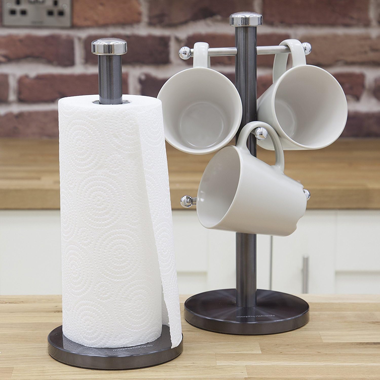 Morphy Richards 974036 Accents Kitchen Roll Holder and Mug Tree Set