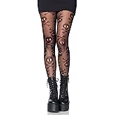 Leg Avenue womens Micro Net Skull Fishnet Tights