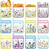 Pickmesh 12 Pcs Floral Pot Holders for Kitchen with Pocket Heat Resistant Hot Pad Cotton Wildflowers Potholders Floral Oven Mitts Gloves for Cooking Baking, 9 x 7 Inch