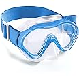 Aegend Kids Swim Goggles Snorkel Diving Mask for Kids Youth 3-15, Knitted Fabric Strap, Anti-Fog 180° Clear View