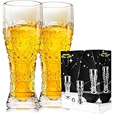 Paysky Beer Glasses Set of 2,17 oz Glasses Drinking Set, Craft Beer Glasses for Freezer Supply Aroma Retention, Tall Beer Cups, Mugs and Glassware Gifts for Men
