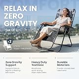 Straame Zero Gravity Chairs Set of 2 Folding Reclining Garden Chairs Grey view 3