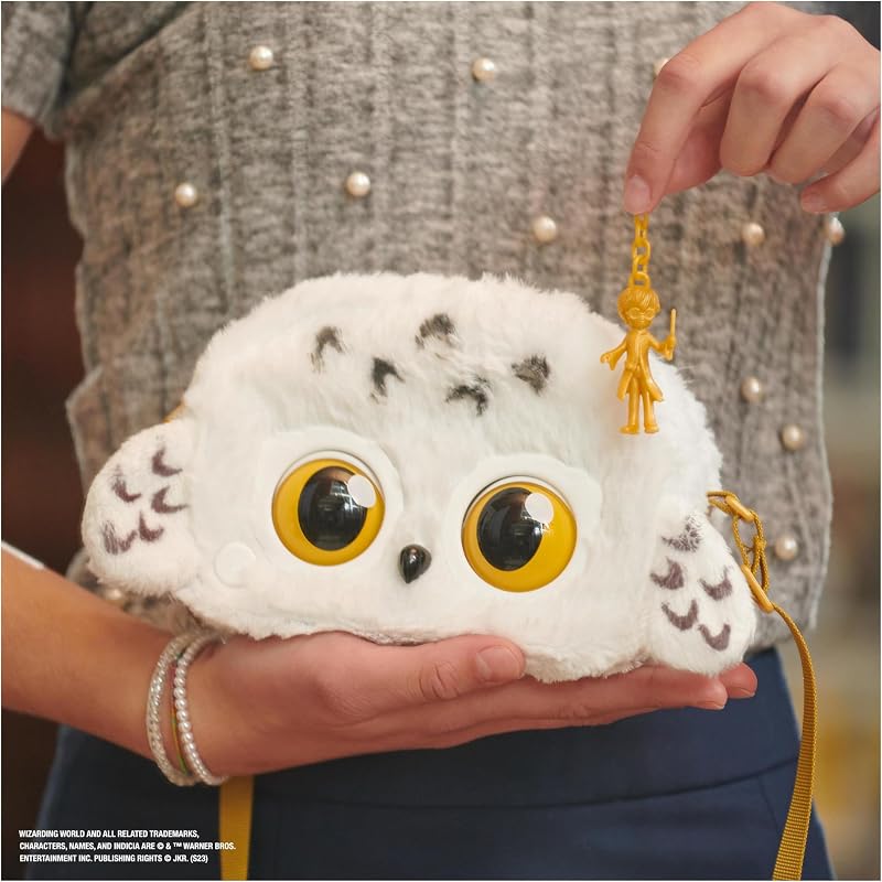 Harry Potter Hedwig Purse Pets, interaktive Eulen-Umhängetasche mit mehr als 30 Geräuschen und Reaktionen, für Mädchen ab 5 Jahren