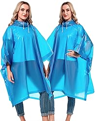 Borogo 2 Pack Rain Ponchos for Adults Reusable