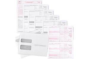 DUTYMARK 1099 MISC Forms 2024, 4 Part, 50 Vendors Kit Laser Tax Forms with 50 Self-Seal Envelopes Great for QuickBooks and Accounting Software, 1099 MISC Forms 2024