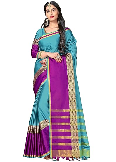 Womens Handloom Sarees (jari143-blue_blue)