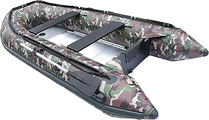 Aleko Bt380cm Inflatable Camouflage Boat 12 5 Feet Aluminum Floor