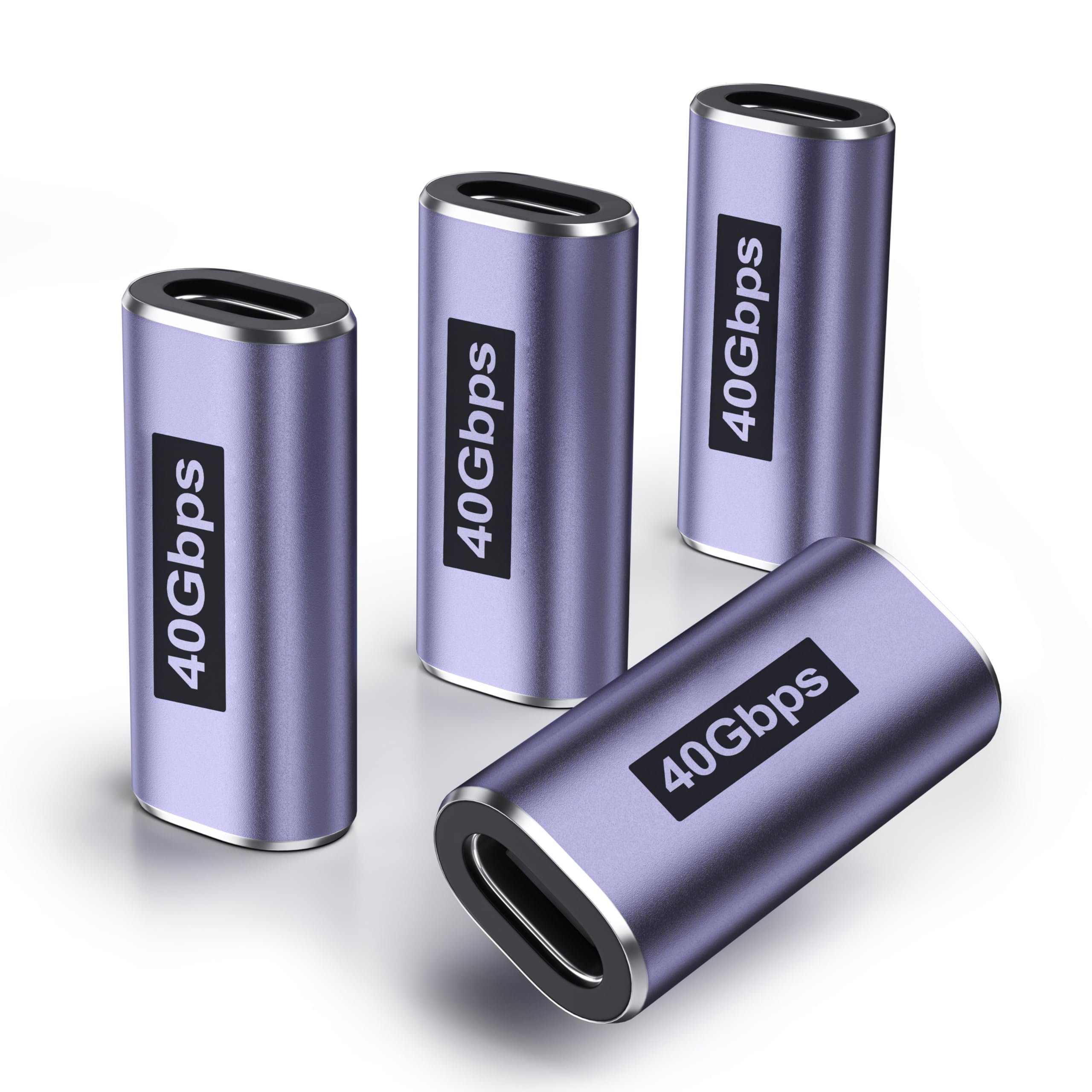 DuHeSin USB C Female to Female Adapter (4 Pack) USB C Coupler with 40 Gbps PD 100W 8K 60hz Video Compatible for Thunderbolt 4/3, MacBook Pro/Air, USB-C HUB, Magsafe and More Type C Devices