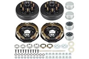 Youxmoto 8 on 6.5 Trailer Drum Kit 12 x 2 inch, 8 Hole, 6.5" Bolt Circle, Trailer Electric Brake Drum Assembly for 7,000 lbs.