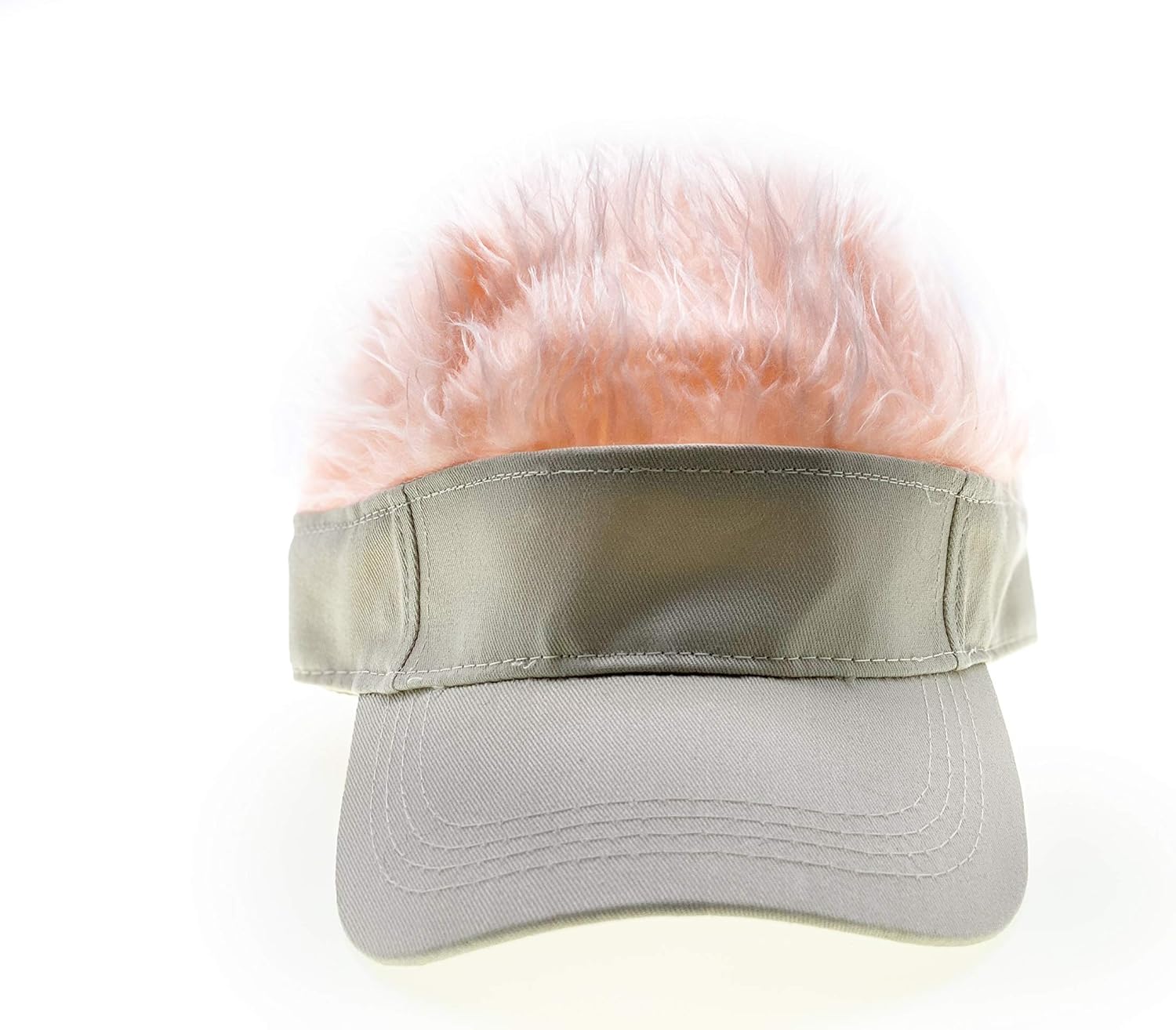 sun visor hat with hair