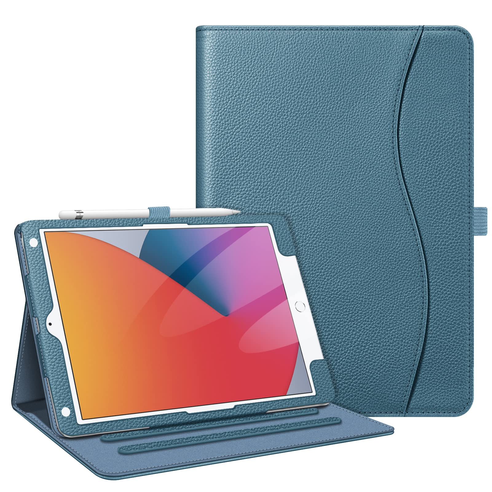 FINTIE Case for iPad 9th / 8th / 7th Generation (2021/2020/2019) 10.2 Inch - [Corner Protection] Multi-Angle Viewing Stand Cover with Pocket & Pencil Holder, Auto Wake Sleep, Ocean Blue — image 1