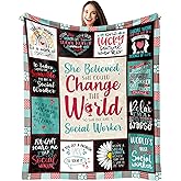 Dfaqehk Social Worker Gifts for Women, Social Worker Appreciation Gifts, Gift for School Social Workers, Social Work Month Gift, Social Workers Office Decor Throw Blanket 60 x 50 Inch