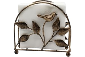 Cast Iron Bird & Tree Classic Napkin Holder/Tabletop Freestanding Tissue Dispenser, Bronze