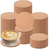 100Pcs Cork Coasters for Drinks, Bulk Blank Coasters DIY Crafts, 3.54inch Tea or Coffee Cork Coaster, Round Heat Resistant Bar Cup Mat for Home Tabletop Decoration DIY