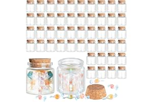 Patelai Small Glass Jars with Cork Lids Mini Potion Bottles Bulk Tiny Wishing Vial Spell Jars for DIY Art Crafts Gift Christmas Wedding Birthday Party Favors Decorations(50 ml,24 Pcs)