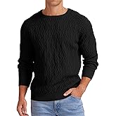Sailwind Men's Cable Knit Sweater Casual Crewneck Long-Sleeve Knitted Pullover