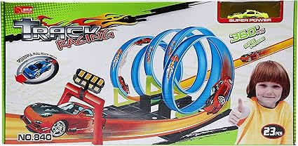 Wembley Toys 360 Hot Speed Powerful Spin Loop Way Racing Power car (Racing Track- 23 Pieces(Including 1 Car))