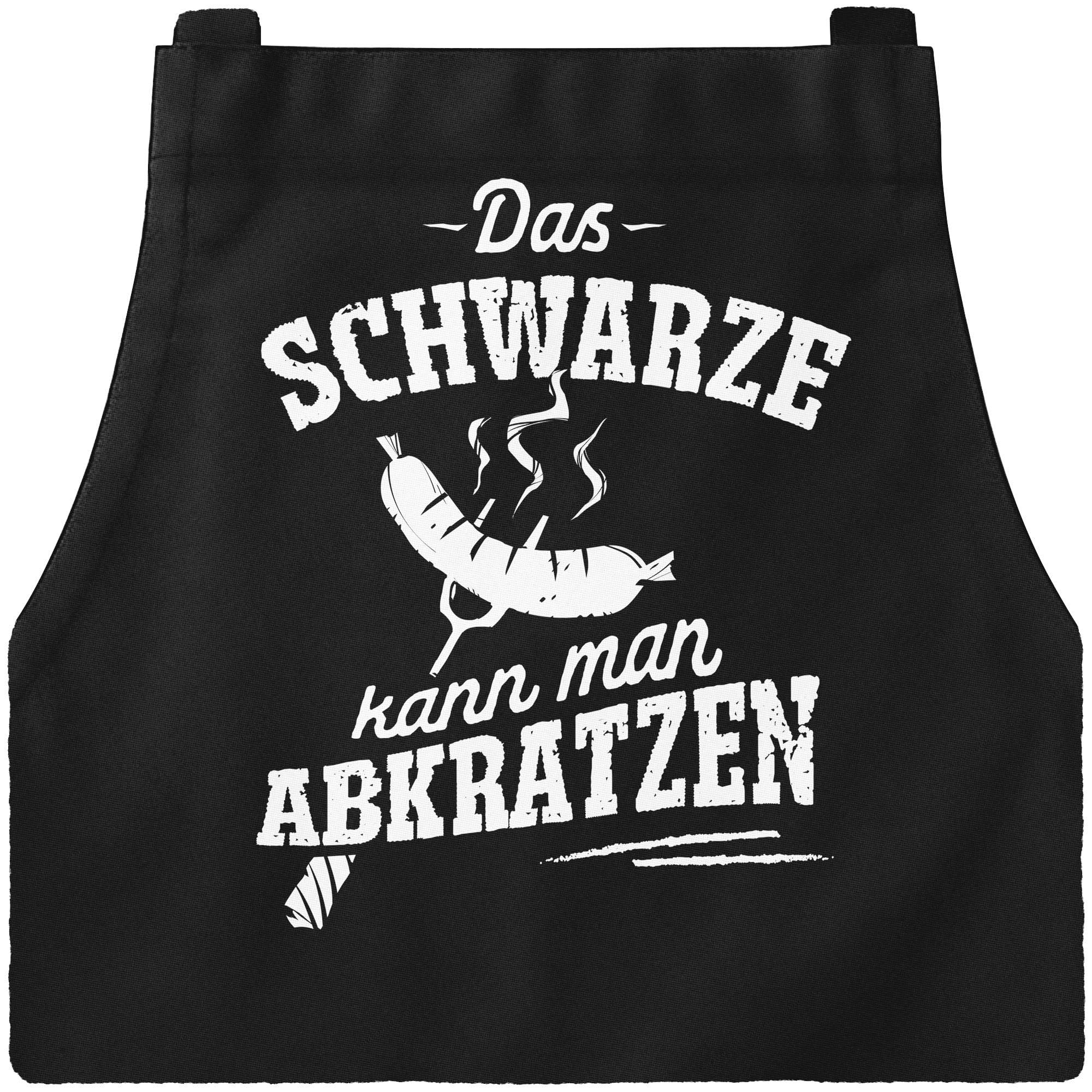 MoonWorks® Barbecue Apron for Men with Saying "Das Schwarz kann man abratzen" (German Language) Funny Barbecue Cotton Apron Kitchen Apron Black One Size