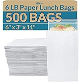 Reli. White Paper Bags | 500 Count | Paper Lunch Bags Ideal for Small Lunches and Crafts | Perfect for Sandwiches and Snacks