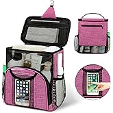 Attmu Portable Shower Caddy College Tote Bag, Quick Dry Hanging Toiletry Bag, Large Capacity Mesh Shower Caddy Portable for College Dorm Room Essentials for Boys and Girls for Bath Camping (Pink)